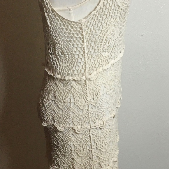 Cream Crochet Dress with Underslip - Picture 5 of 6
